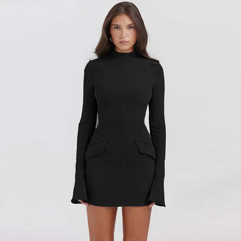 Fitted Short Party Dress with Pockets - Luxivelle