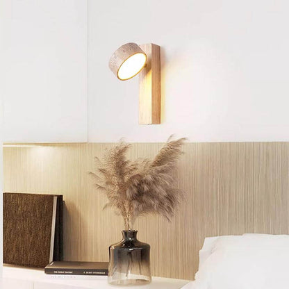 Adjustable Natural Wood LED Wall Light