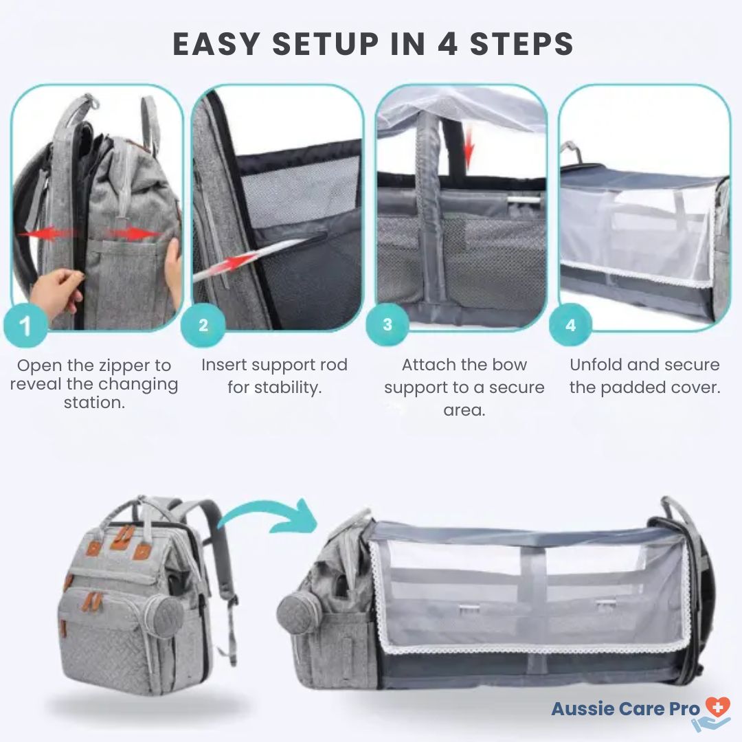 Practical Baby Diaper Backpack with Changing Pad