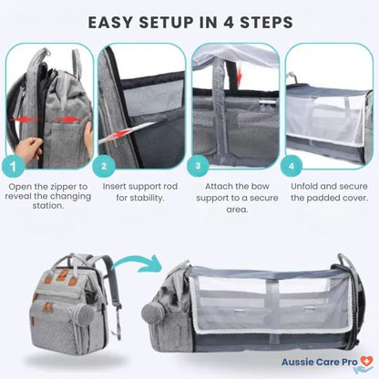 Practical Baby Diaper Backpack with Changing Pad
