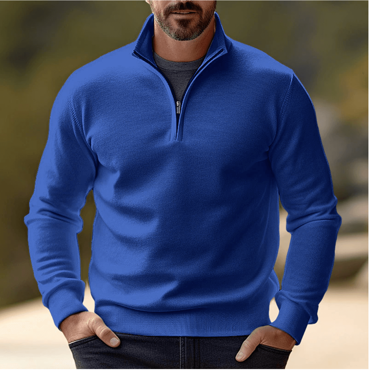 Men's Lightweight Crew Neck Sweater - Warm Cozy Layering - Luxivelle