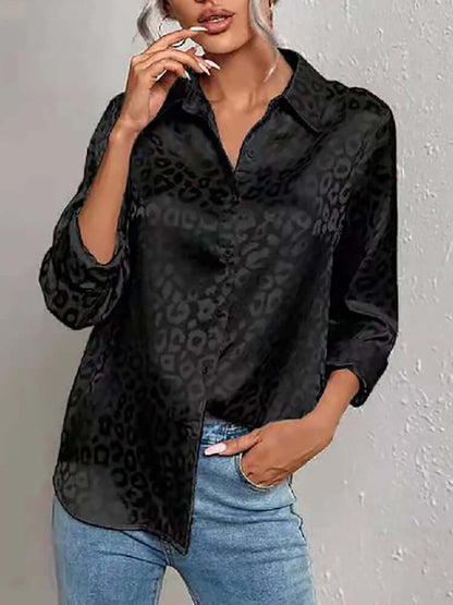 Fashionable Leopard Pattern Women's Top