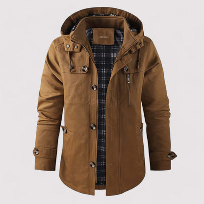 Warm Insulated Men's Snow Jacket with Hood - Luxivelle