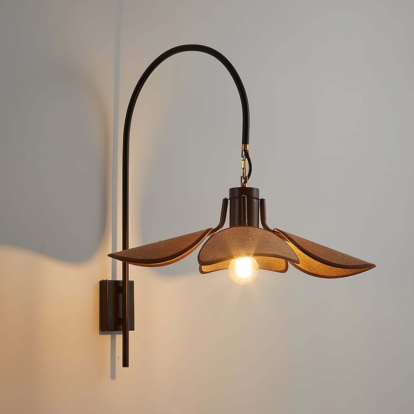 Beautiful Floral Glass Table Lamp