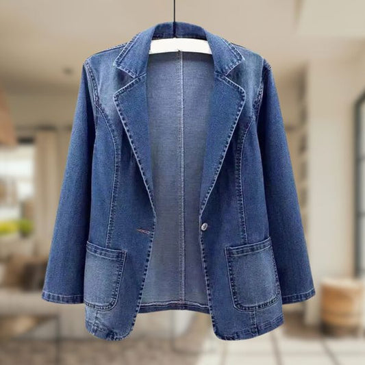 Classic Female Jean Jacket with Pockets - Luxivelle