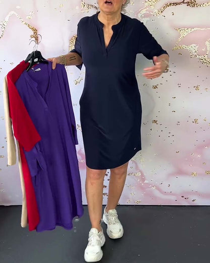 Chic V Neck Evening Dress