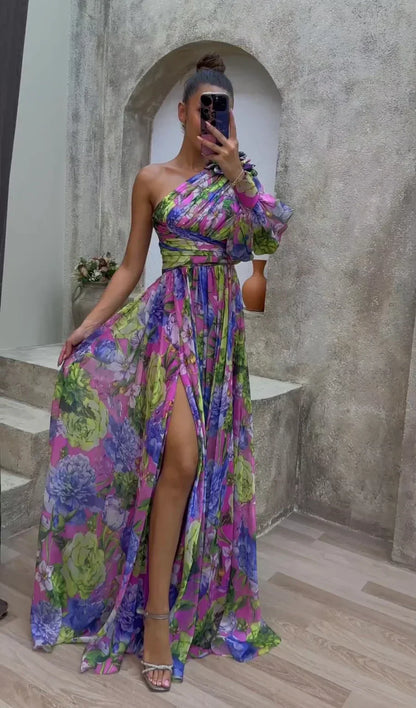 Chic Off Shoulder Floral Women's Dress - Luxivelle