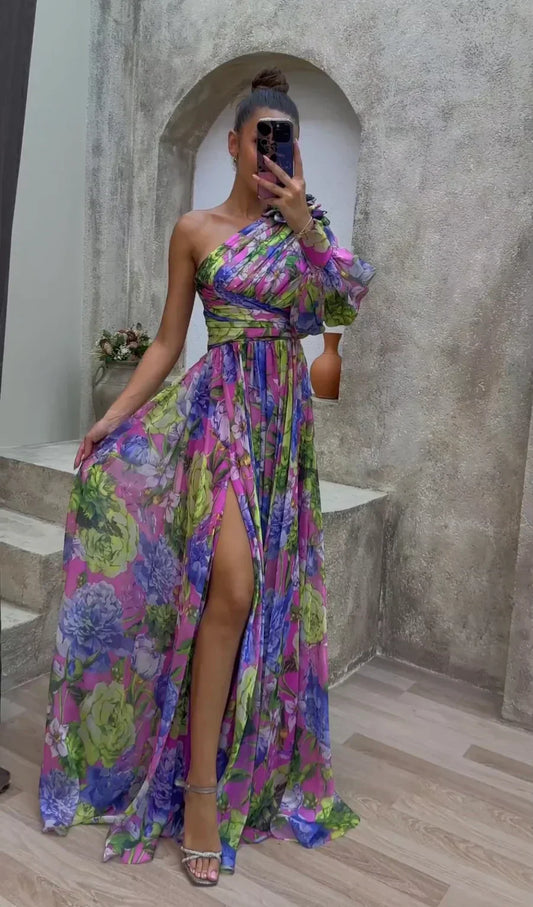 Chic Off Shoulder Floral Women's Dress - Luxivelle