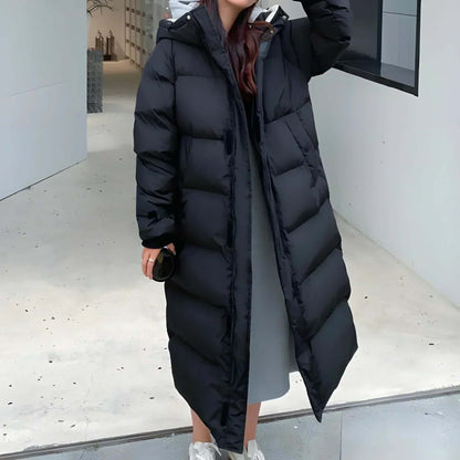 Warm Women's Down Parka Jacket with Hood - Luxivelle