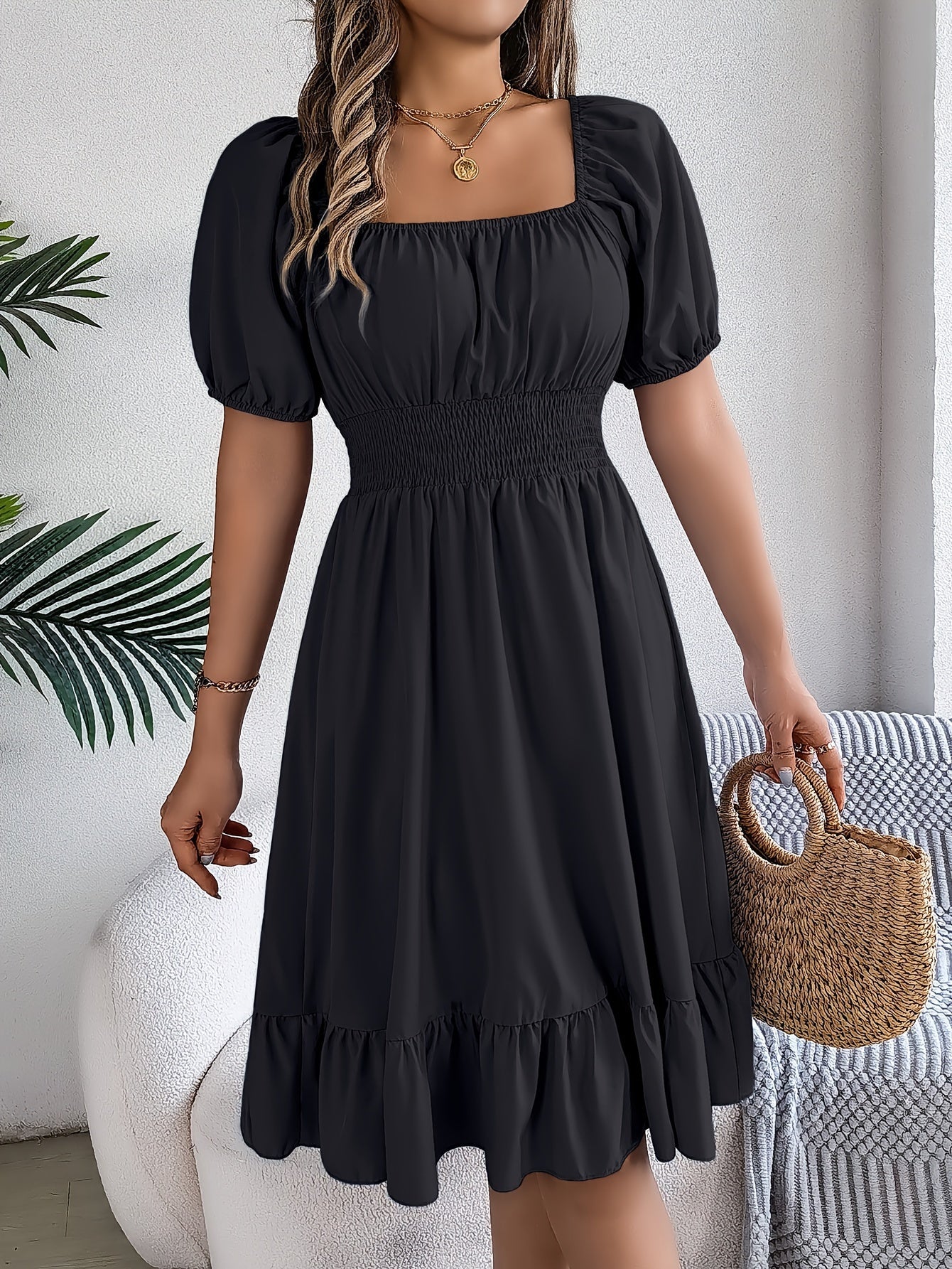 Beautiful Ruffle Sleeve Women's Dress