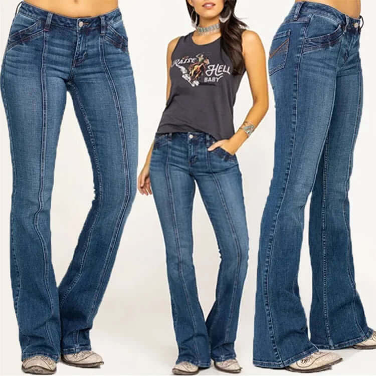 Ladies Wide Leg Jeans