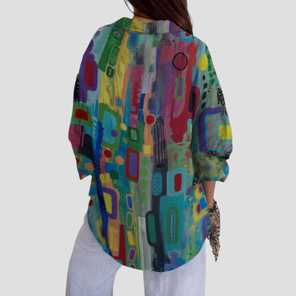 Stylish Geometric Print Women's Blouse