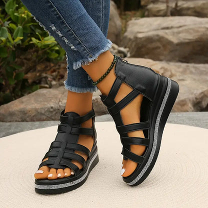 Luxurious High Heel Wedge Sandals