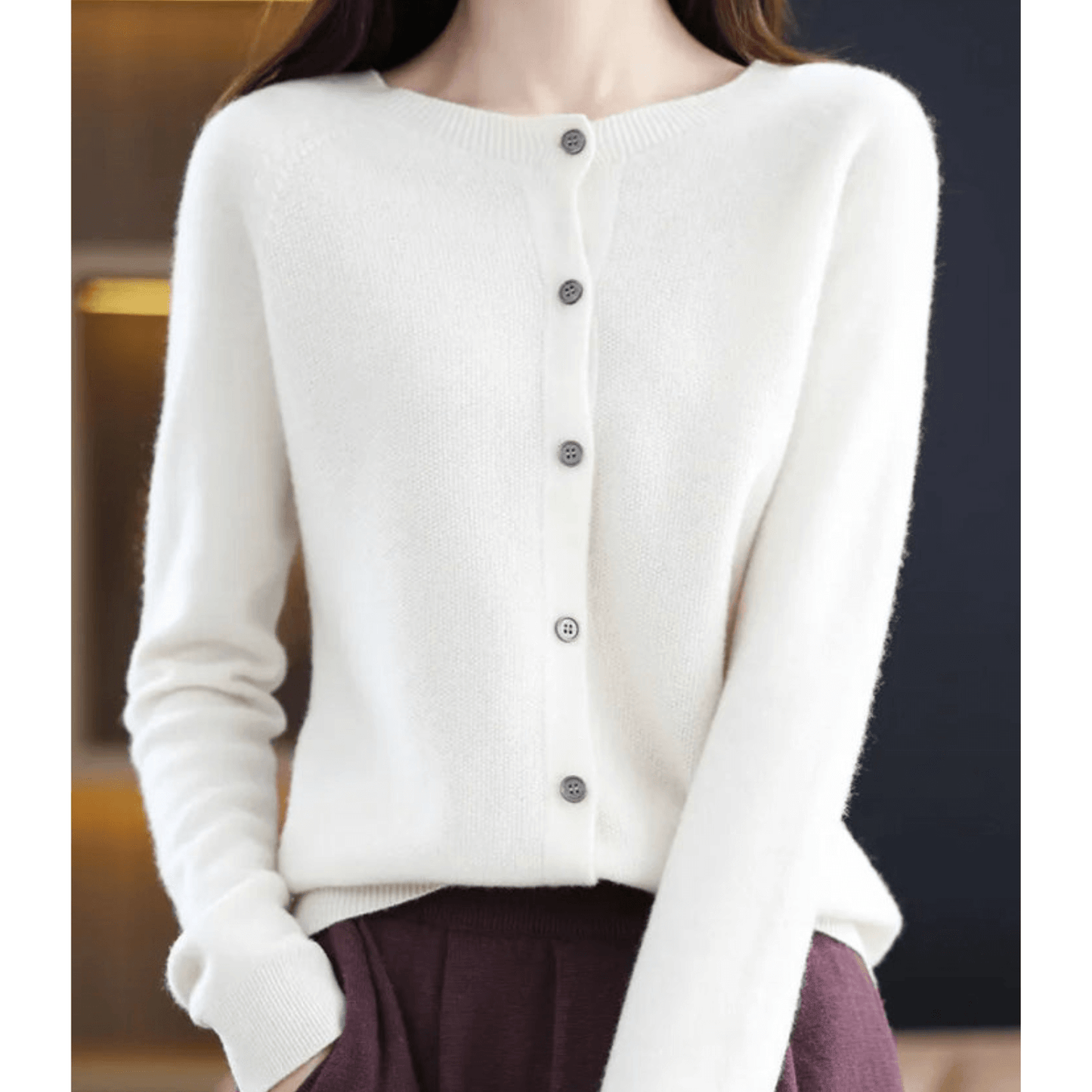 Soft V Neck Cashmere Sweater for Women