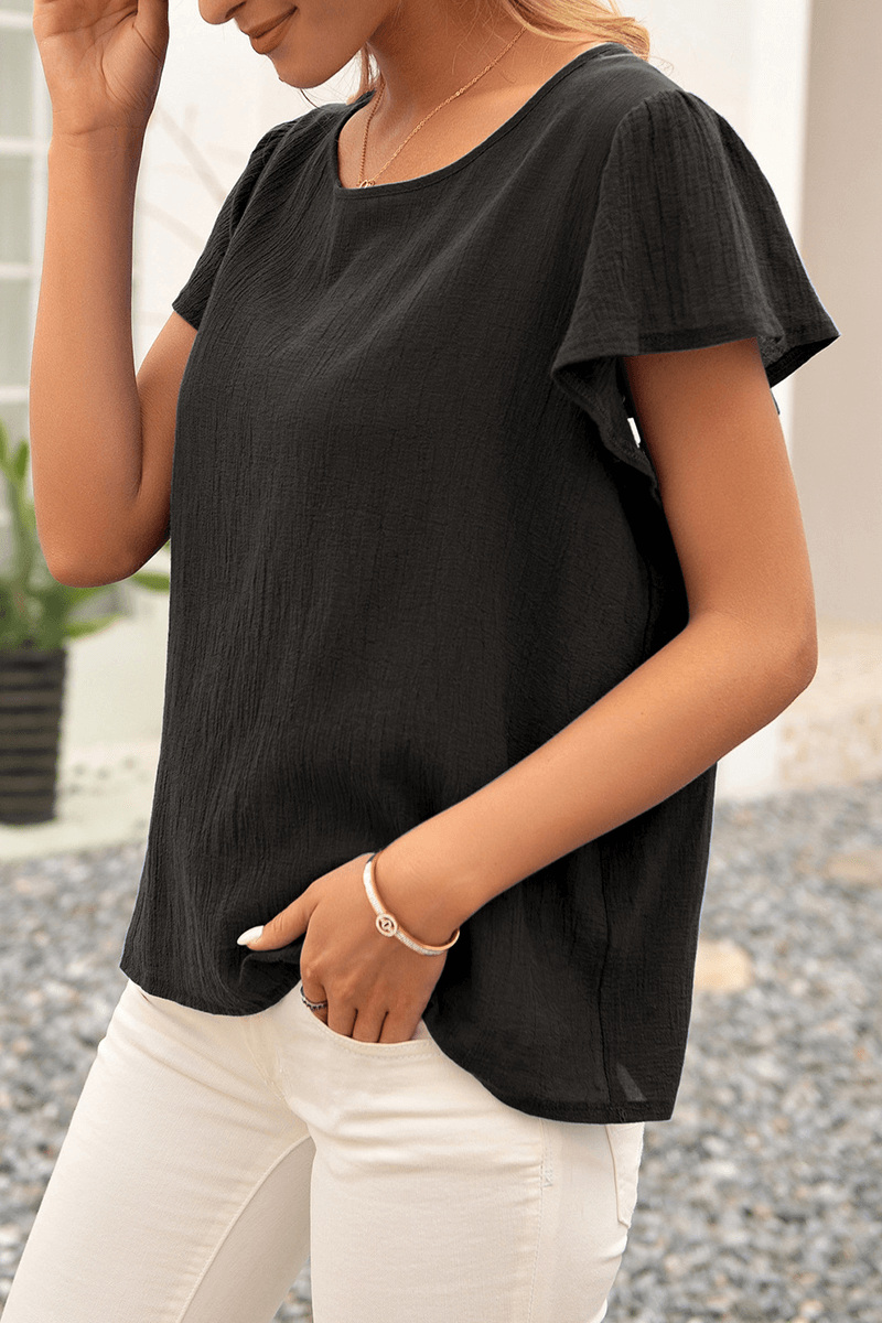 Soft Ruffled Blouse - Loose Fit Women's Top