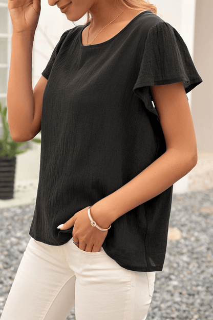 Soft Ruffled Blouse - Loose Fit Women's Top
