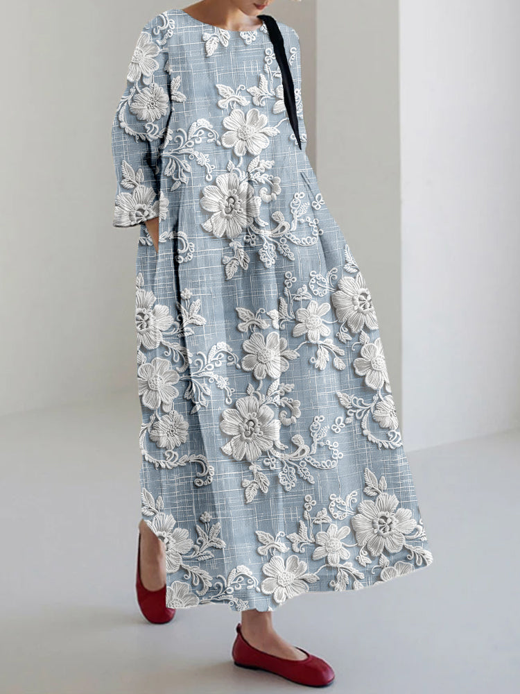 Anovia Floral Maxi Dress with Sleeves | Printed Maxi Dress for Women 1