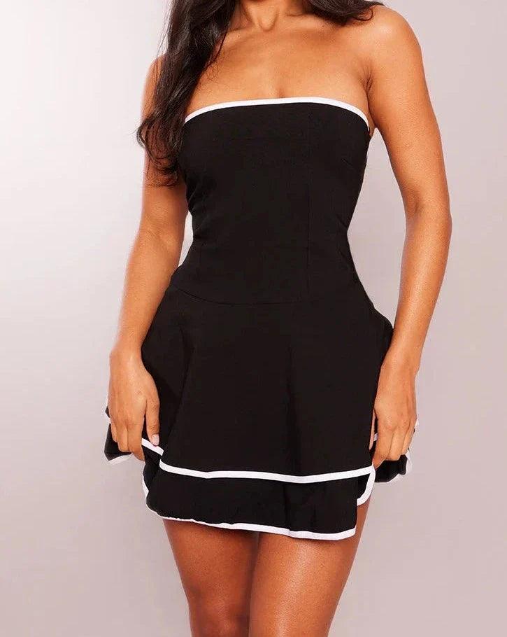 Colorblock Fit and Flare Dress