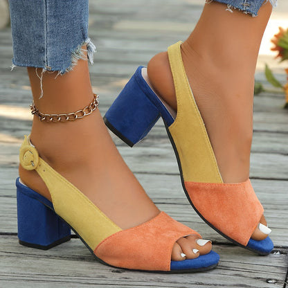 Stylish Block Heel Slingback Shoes