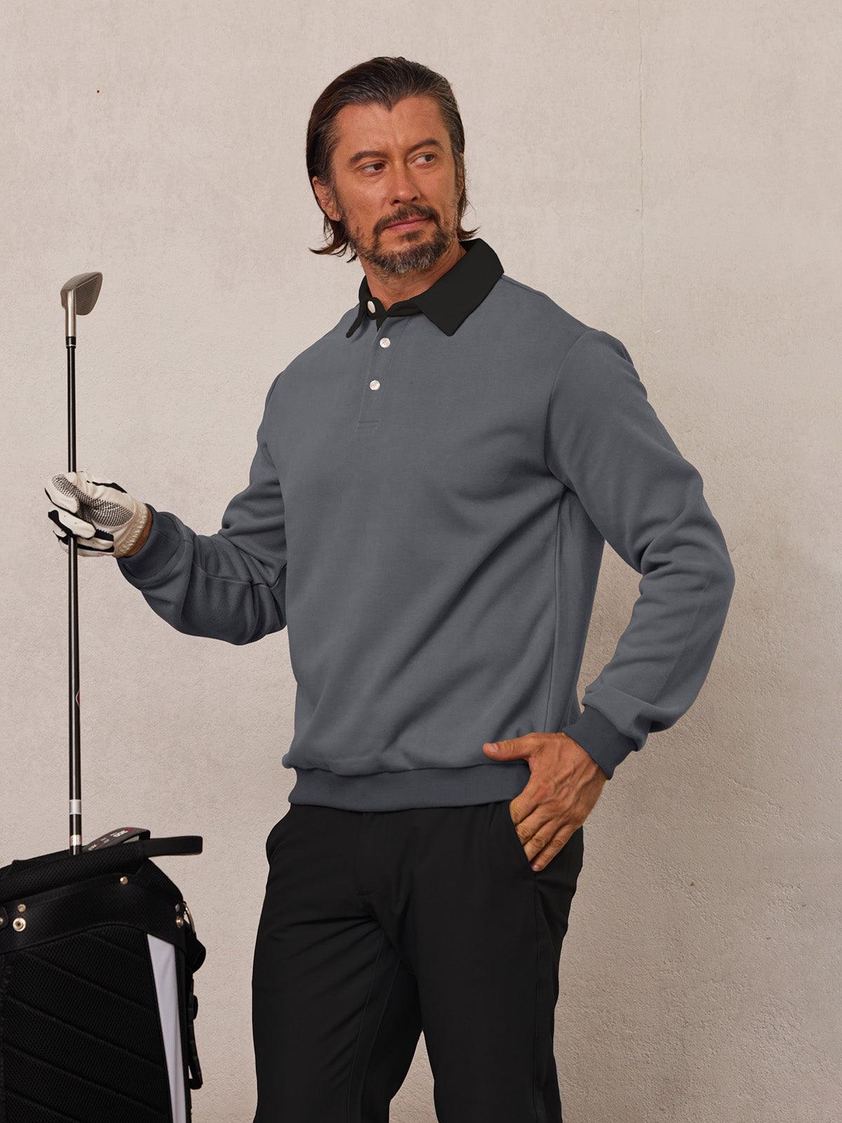 Classic Men's Golf Casual Button Down Sweatshirt - Luxivelle