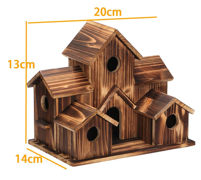 Rustic Wooden Bird House for Outdoor Garden Decor