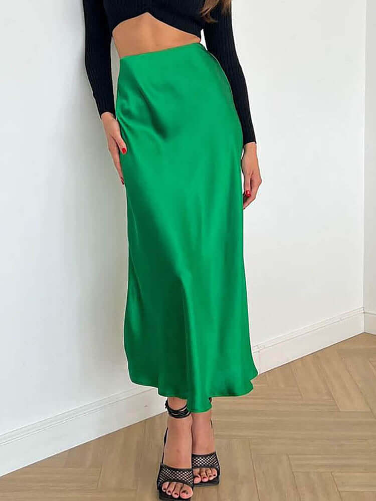 Luxurious Mid Length Flared Skirt