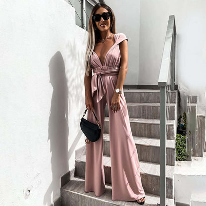 Chic V-Neck Womens Jumpsuit