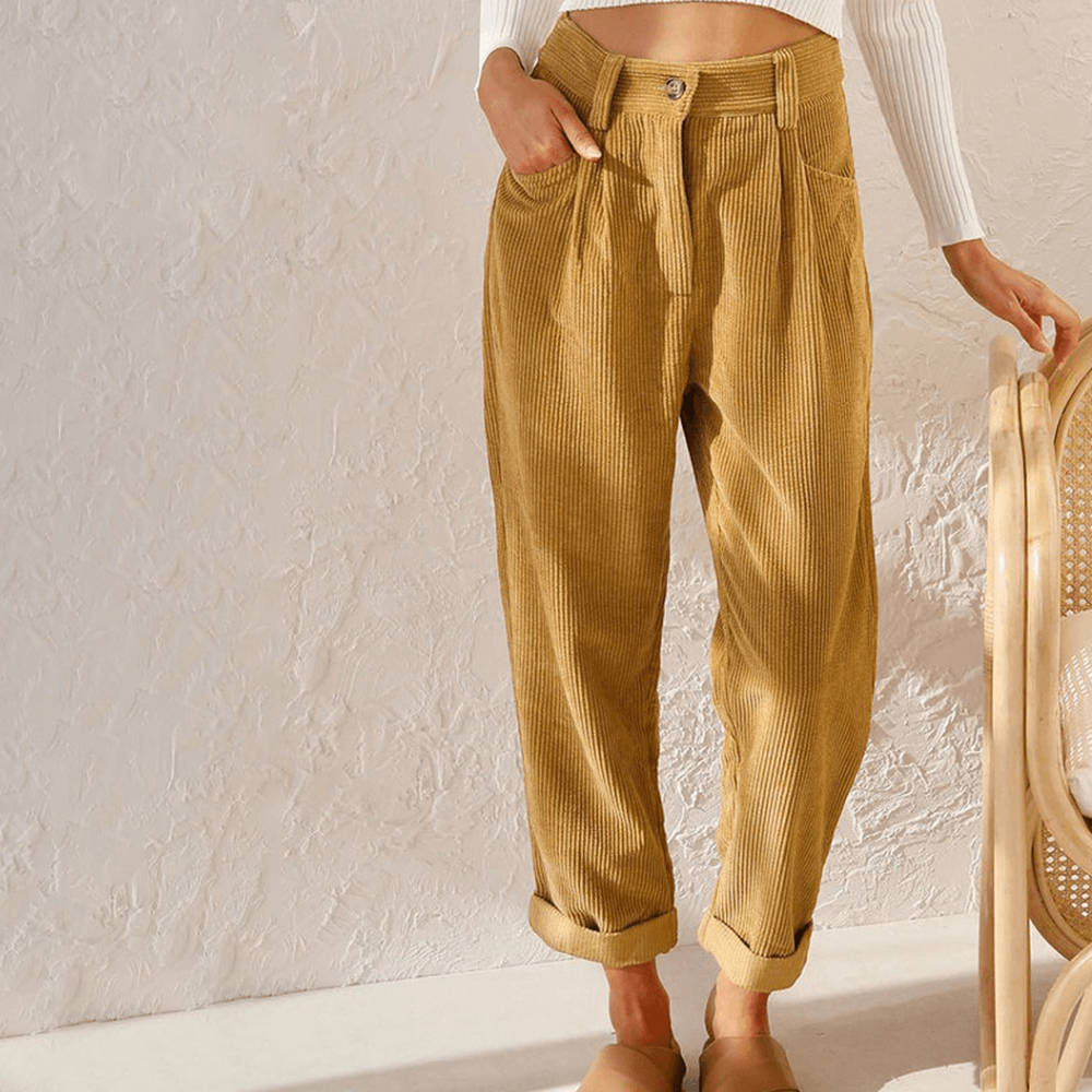 Comfortable Wide Leg Corduroy Pants