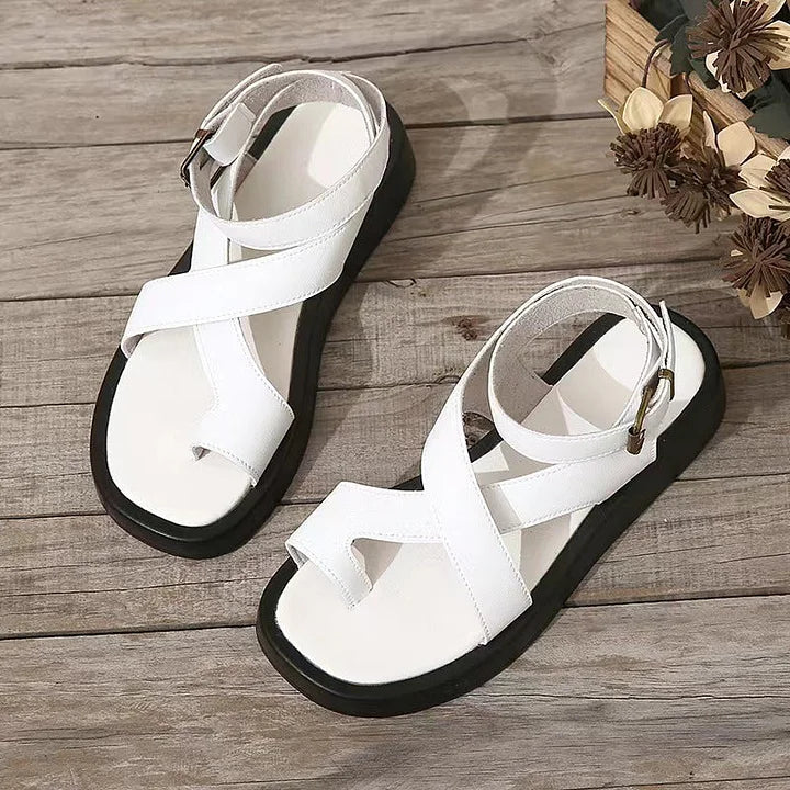 Ladies High Heel Summer Sandals with Cross Straps - Luxivelle