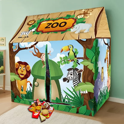 Fun Kids Playhouse with Animal Friends Play Set - Luxivelle