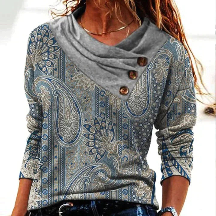 Ladies Floral Pattern Blouse Shirt