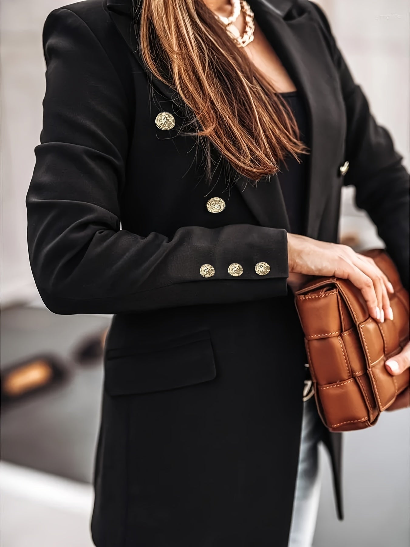 Classic Fit Women's Two Button Blazer Jacket
