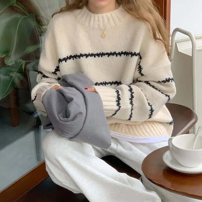 Ladies Classic Patterned Crew Neck Jumper