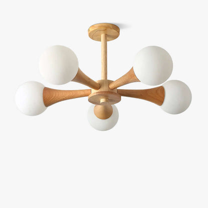 Luxury Wood and Glass Pendant Light