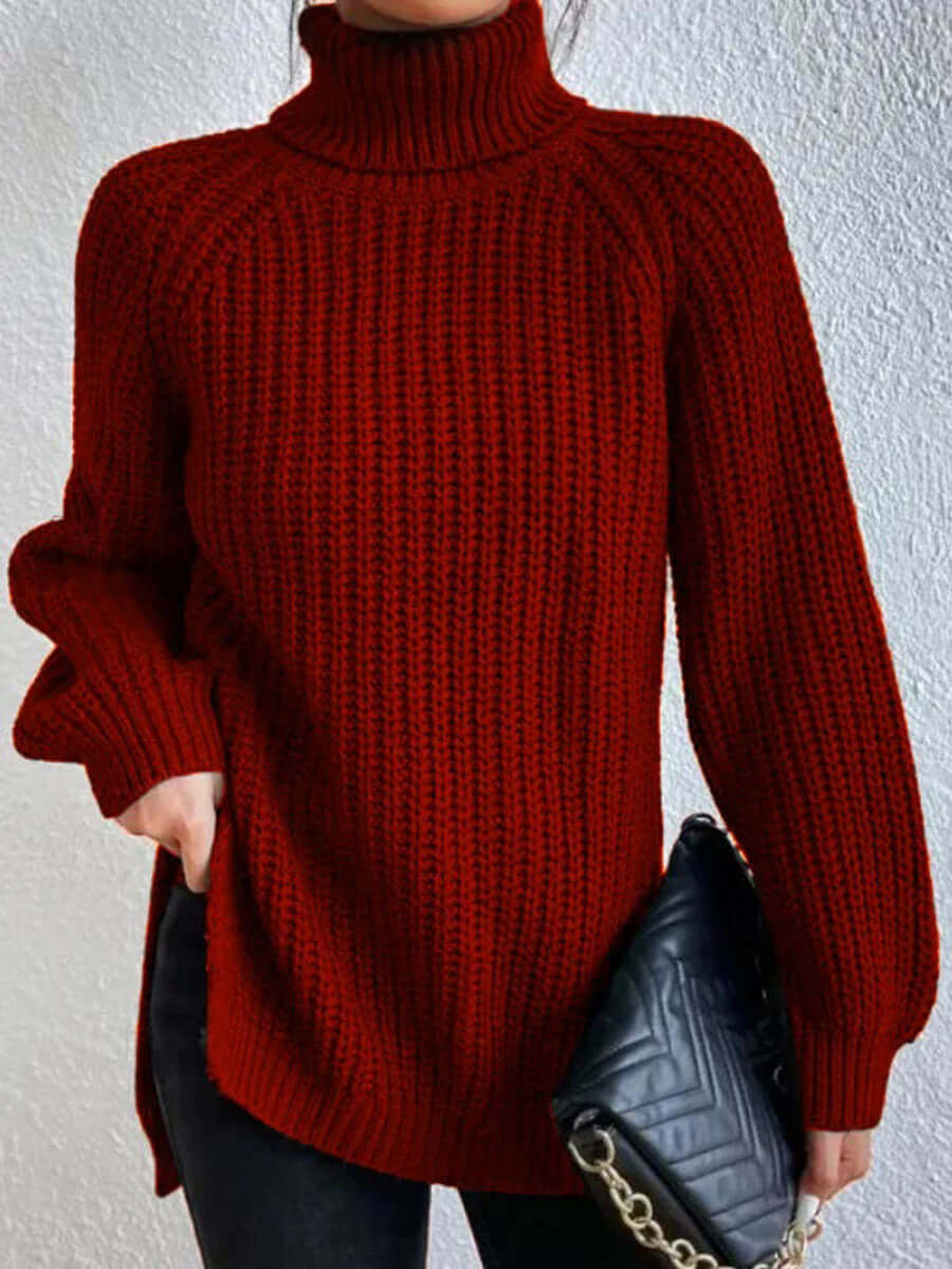 Ladies' Crew Neck Textured Knit Sweater