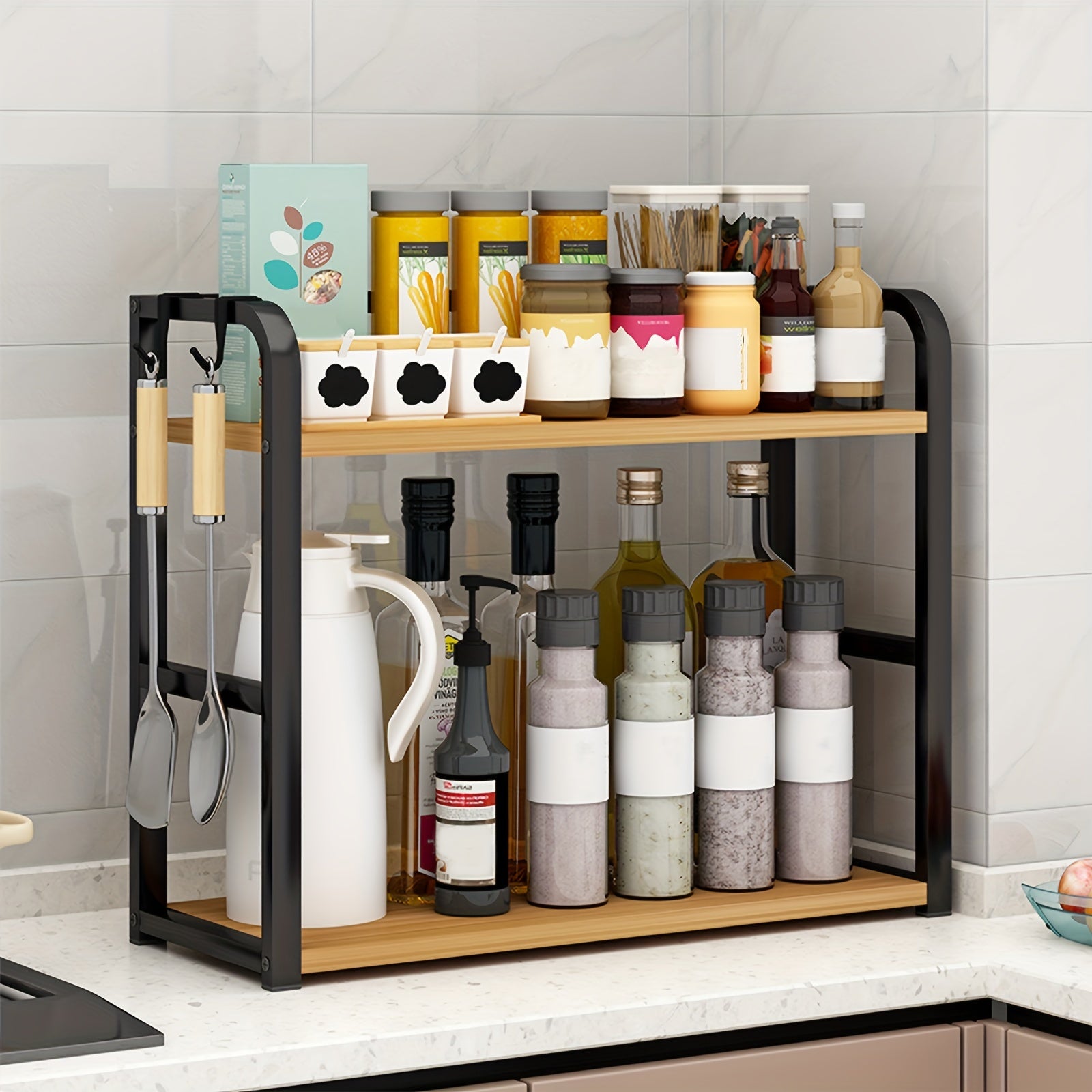Space Saving Metal Kitchen Storage Shelf - Luxivelle