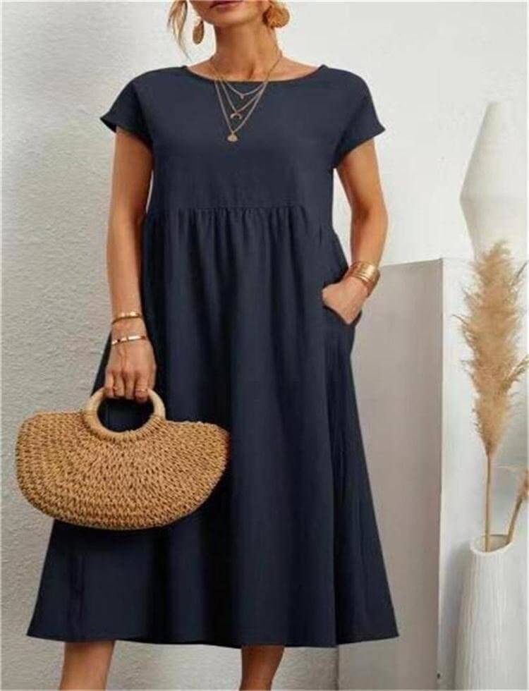 Breathable Strapless Mid Length Summer Dress