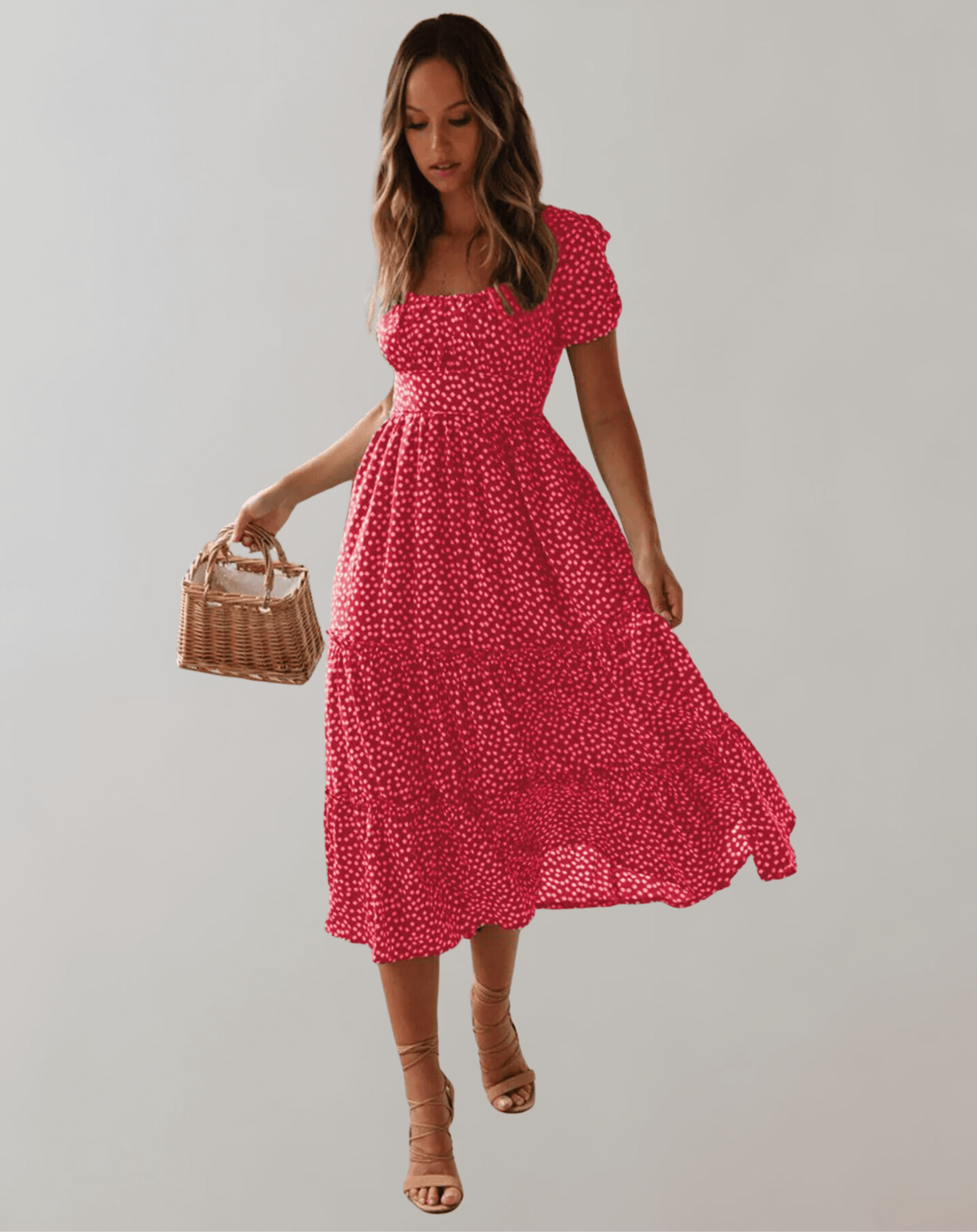 Vibrant Flower Short Sleeve Sundress - Luxivelle