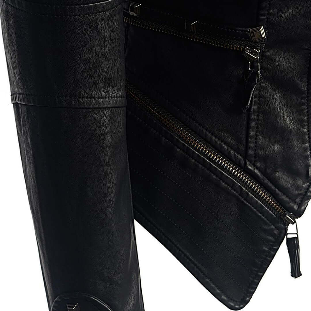 Slim Fit Studded Leather Motorcycle Jacket