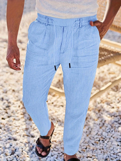 Comfortable Loose Fit Linen Trousers for Men