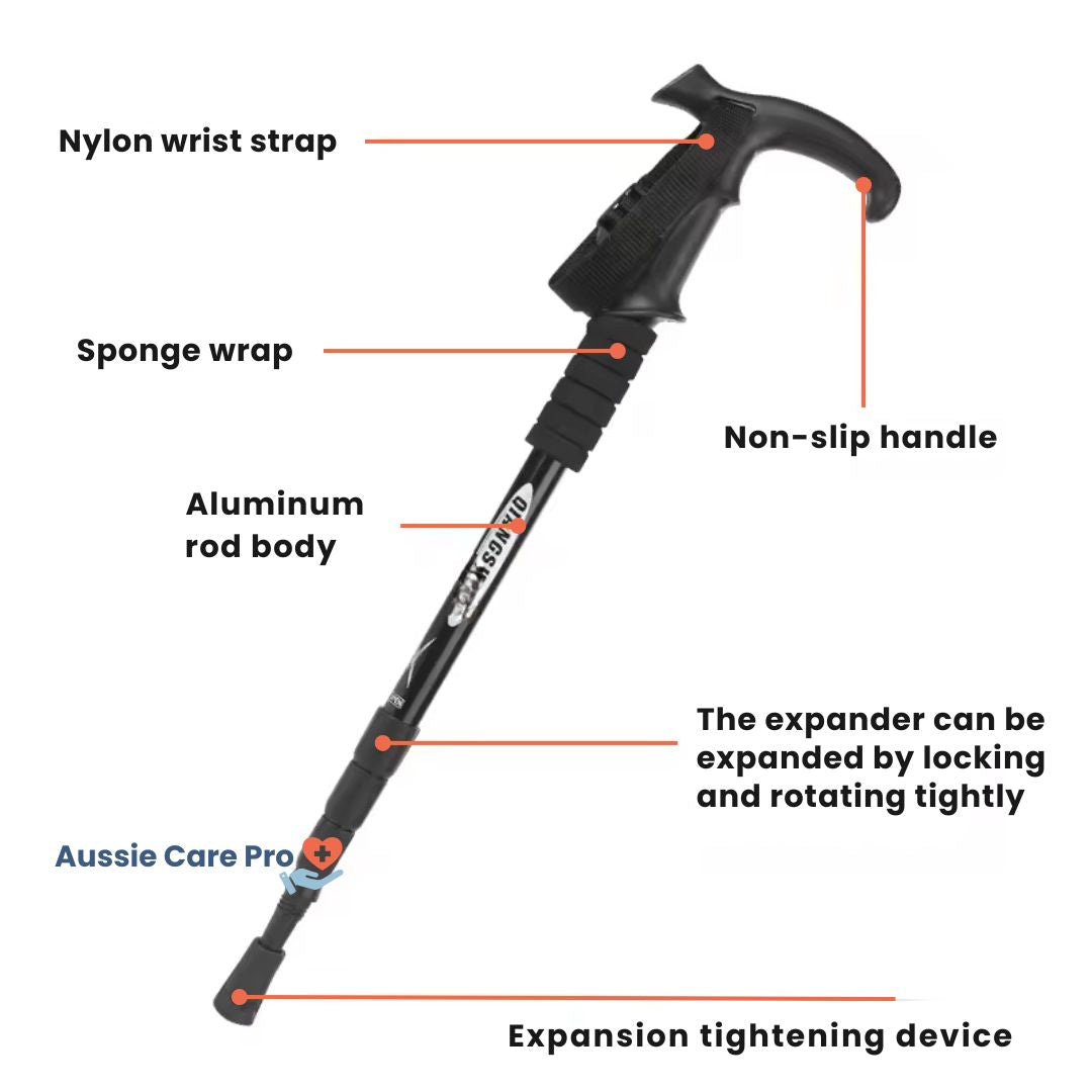 Compact Folding Walking Stick with Comfort Grip