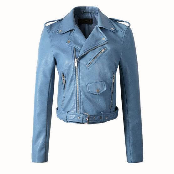 Ladies Faux Leather Biker Jacket