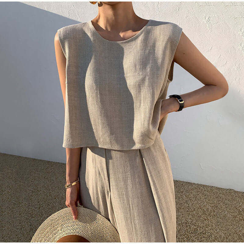 Ladies' Vest Tank & Loose Fit Pants Set