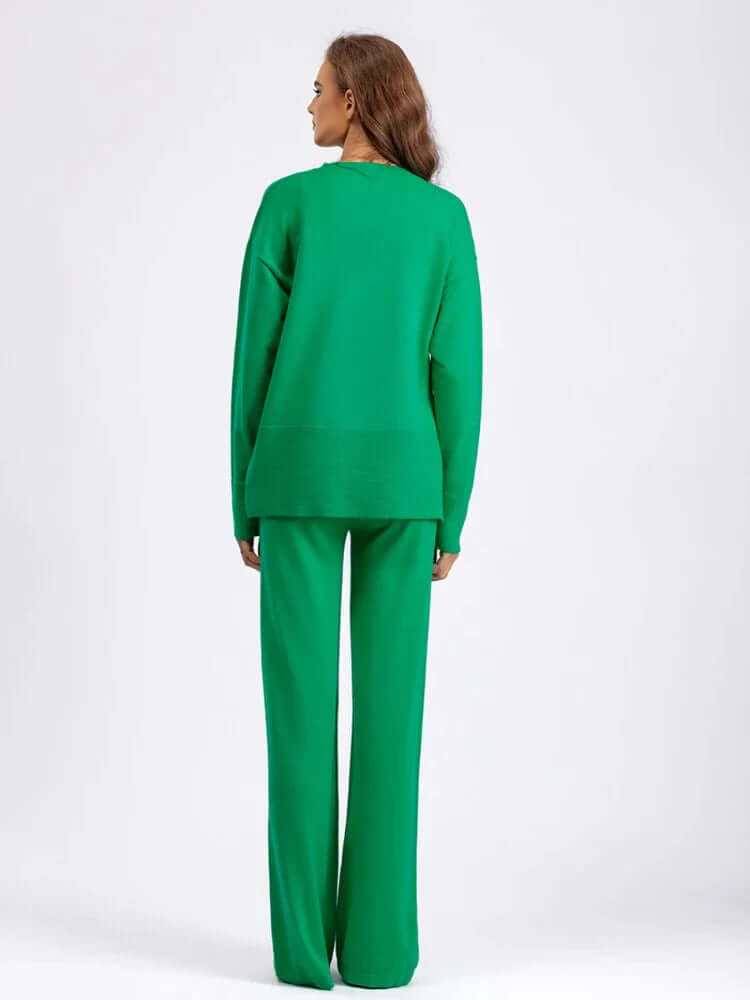Ladies' Crew Neck Jumper and Loose Fit Pants Set
