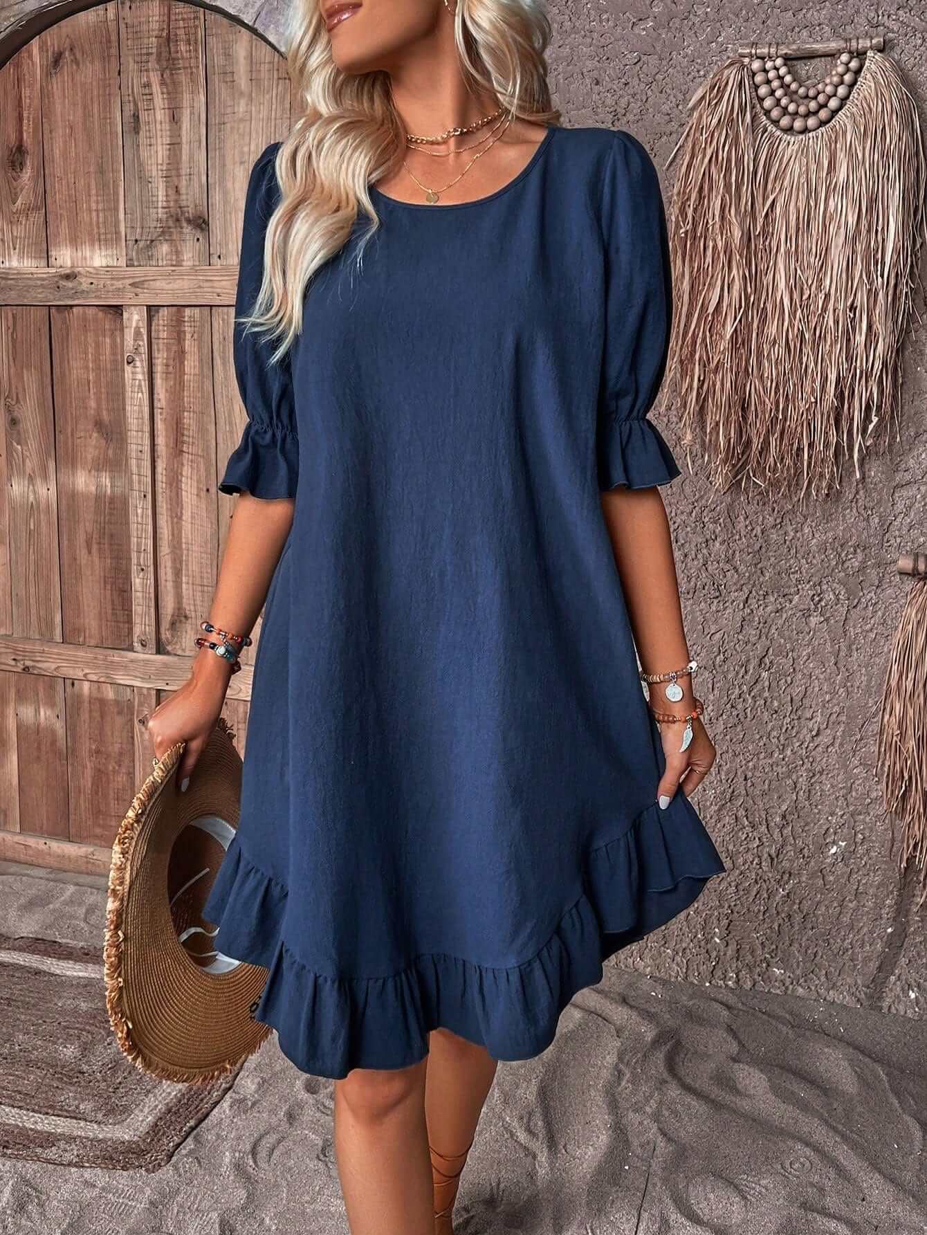 Comfy Everyday Mid Length Dress - Polyester