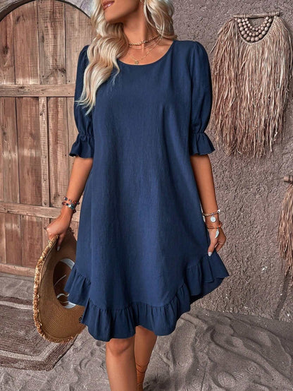 Comfy Everyday Mid Length Dress - Polyester