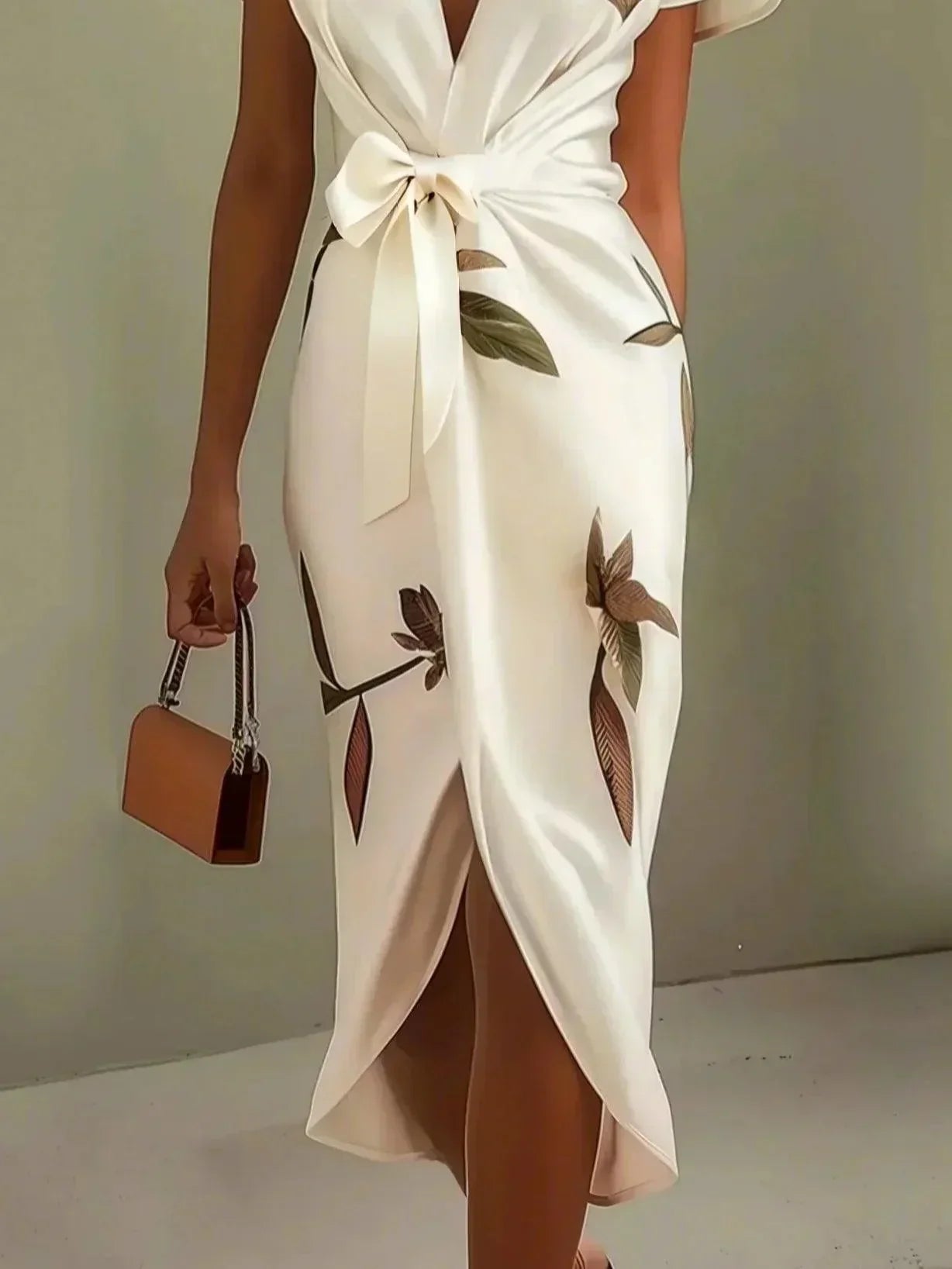 Chic Floral Midi Wrap Dress