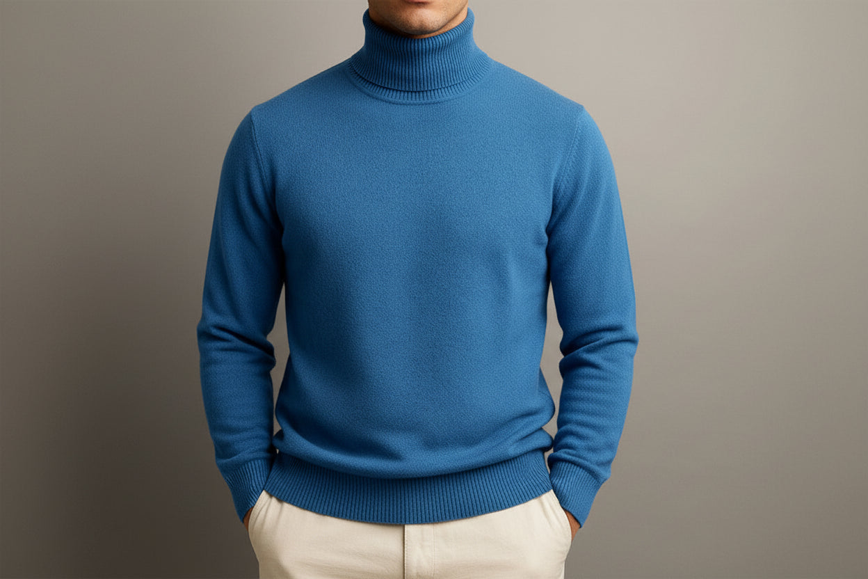 Classic Fit Men's Turtleneck Sweater - Luxivelle