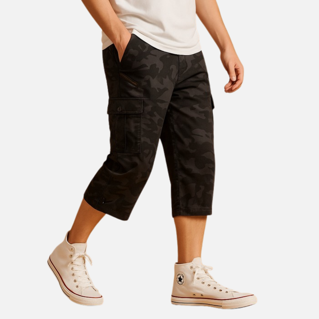 Men's 3/4 Cargo Shorts - Multi-Pocket Below Knee Combat Shorts