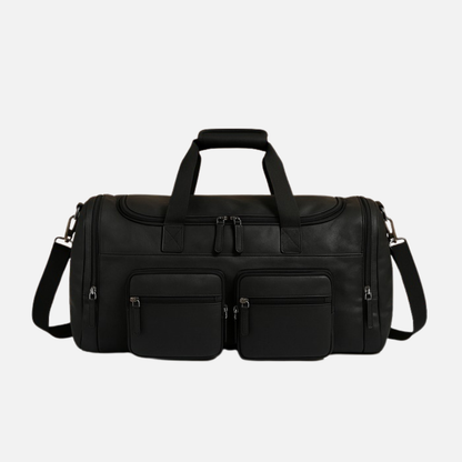 Men's Large Faux Leather Weekend Bag - Travel Duffle Overnight Bag